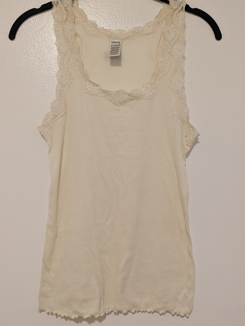 DKNY Cream Lace-Trim Camisole Tank